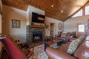 House, Multiple Beds, Hot Tub, Mountain View (Grandfather Vistas) | Living area | Fireplace - Grandfather Vistas (Lenoir)