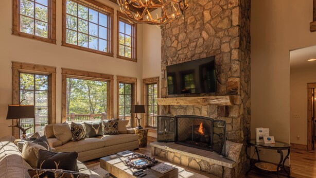 House, Multiple Beds, Hot Tub, Mountain View (Boulder Creek at Eagles Nest) | Living area | Fireplace - Boulder Creek at Eagles Nest (Banner Elk)