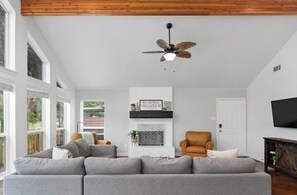 TV, video games, foosball, offices