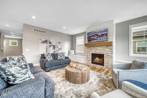 TV, fireplace, offices - Trailside Treasure | Pool | Near Lake and Downtown | Hiking & Biking Trail (South Haven)
