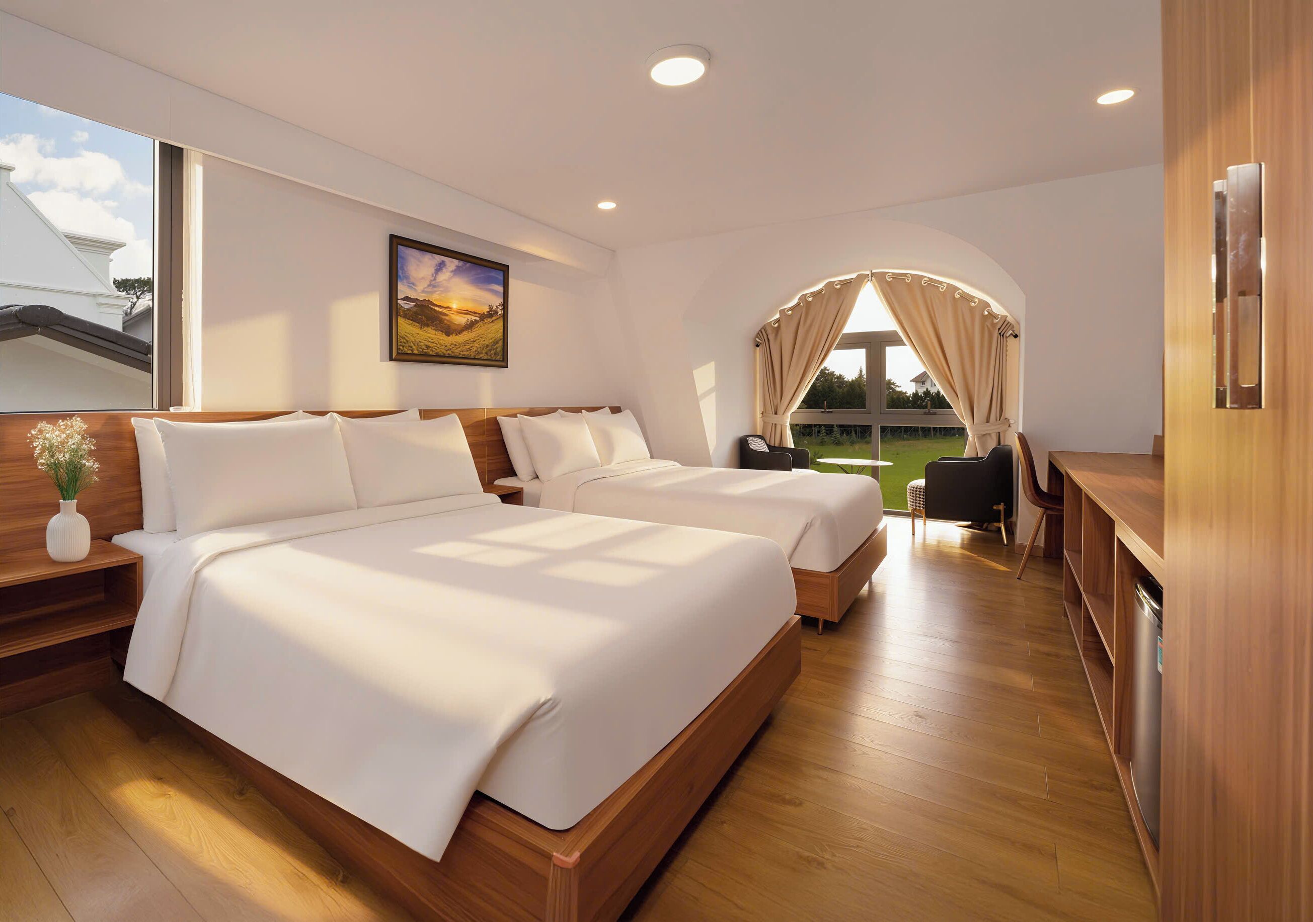 Firemannsrom – superior, utsikt mot høyde | Minibar, skrivebord, skrivebord for bærbar PC og wi-fi (inkludert)