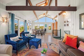 TV, fireplace, offices - Hot Tub, Waterfront Home with Stunning Views! (Wellfleet)