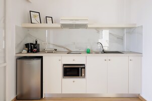 高级公寓 | 私人厨房 | 迷你冰箱、微波炉、意式浓缩咖啡机、电热水壶