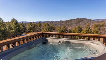 Cabin, Multiple Beds, Hot Tub, Mountain View (Blessed Sunset Getaway) | Outdoor spa tub