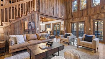 Cabin, Multiple Beds, Hot Tub, Mountain View (Foxtail Cabin) | Living area | Fireplace