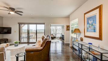 Condo, Multiple Beds, Patio, Mountain View (Chetola: Robin 1) | Living area | Fireplace