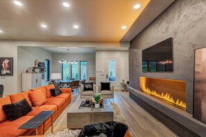 House, Multiple Beds, Patio, Mountain View (Maynard V at Elk Creek) | Living area | Fireplace - Maynard V at Elk Creek (Banner Elk)