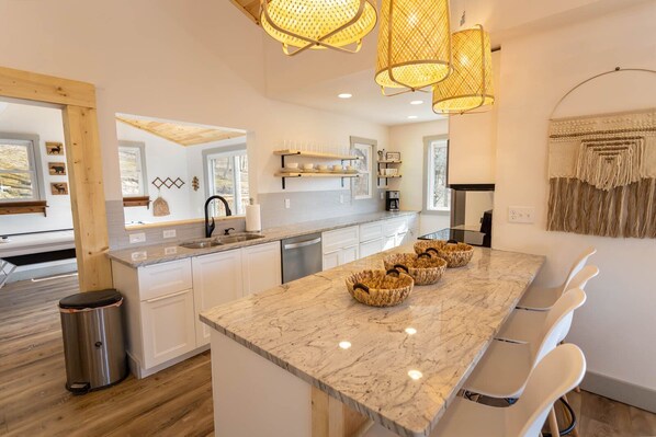 House, Multiple Beds, Patio, Mountain View (A Red Chalet) | Private kitchen | Coffee/tea maker - A Red Chalet (Newland)