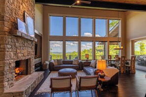 House, Multiple Beds, Hot Tub, Mountain View (Sweet Sejour) | Living area | Fireplace - Sweet Sejour (Deep Gap)