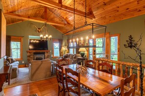 House, Multiple Beds, Hot Tub, Mountain View (Altitudes Attitude) | Living area | Fireplace - Altitudes Attitude (Blowing Rock)