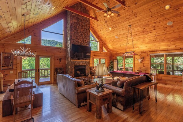 Cabin, Multiple Beds, Hot Tub, Mountain View (Azalea Hill) | Living area - Azalea Hill (Boone)