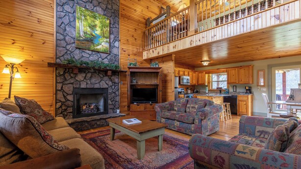 Cabin, Multiple Beds, Hot Tub, Mountain View (Andrews River Haven) | Living area - Andrews River Haven (Fleetwood)