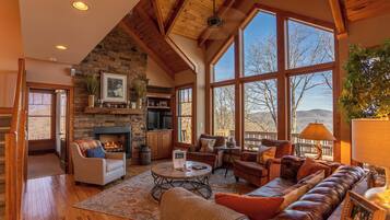 Condo, Berbilang Katil, Hot Tub, Mountain View (B Rock Ridge at Echota) | Ruang tamu | Pendiangan