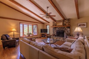 House, Multiple Beds, Hot Tub, Mountain View (A Slice of Seven) | Living area - A Slice of Seven (Banner Elk)