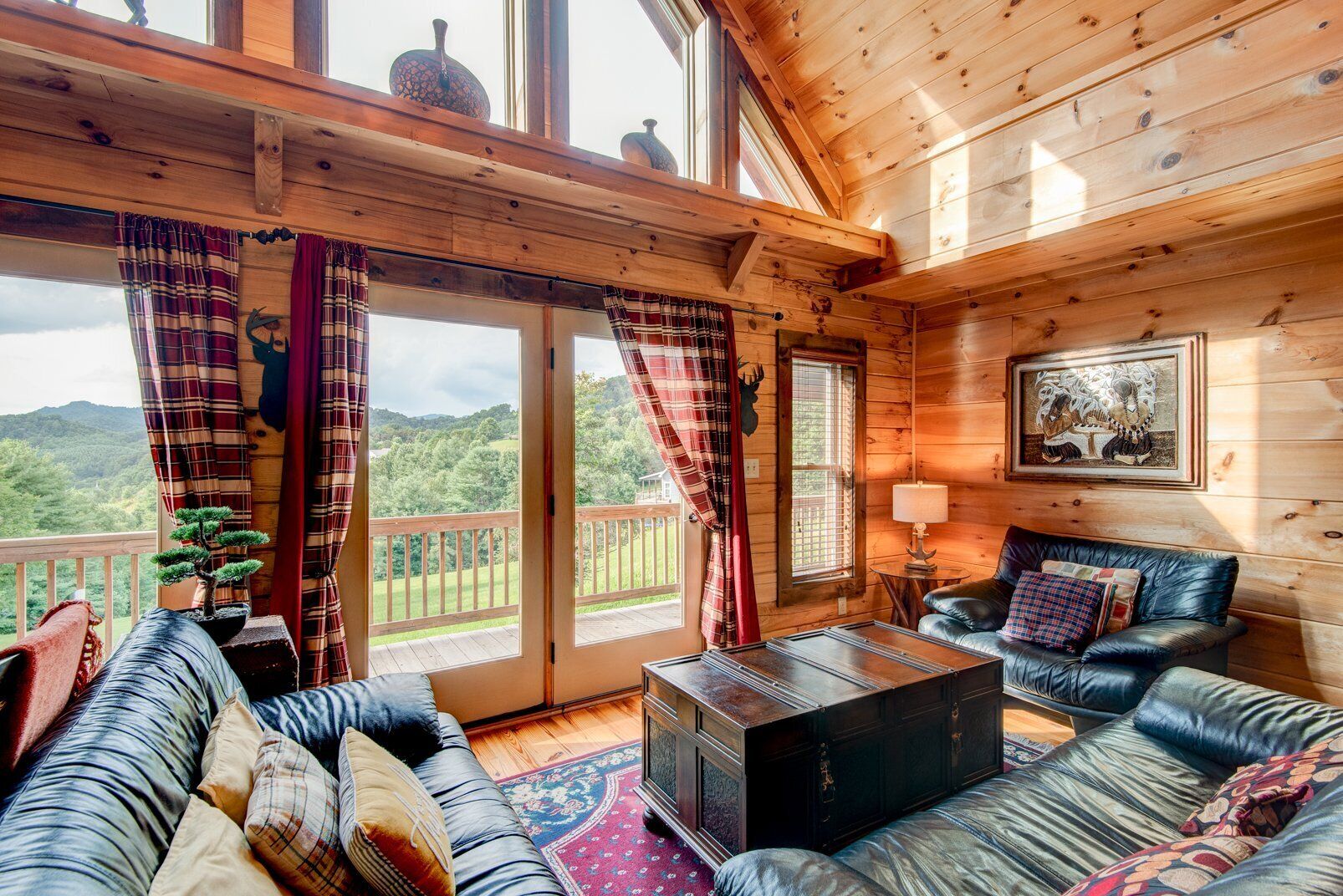 Cabin, Multiple Beds, Hot Tub, Mountain View (1 Awesome Skyview) | Living area | Fireplace