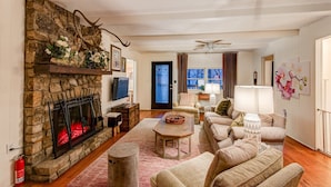 House, Multiple Beds, Hot Tub, Mountain View (Orchid Cabin) | Living area | Fireplace - Orchid Cabin (Banner Elk)