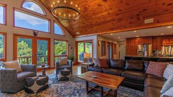 Cabin, Multiple Beds, Hot Tub, Mountain View (Boulder Sky at River Run) | Living area | Fireplace