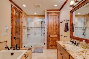 House, Multiple Beds, Hot Tub, Mountain View (The Perch at Eagles Nest) | Bathroom | Designer toiletries, towels, toilet paper - The Perch at Eagles Nest! (Banner Elk)