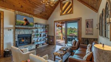 House, Multiple Beds, Hot Tub, Mountain View (CaBearnet at Eagles Nest) | Living area | 50-inch flat-screen TV with digital channels, fireplace