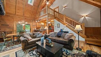 Cabin, Multiple Beds, Hot Tub, Mountain View (Log Heaven) | Living area