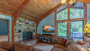 Cabin, Multiple Beds, Hot Tub, Mountain View (A River Mist) | Living area - A River Mist (Sugar Grove)