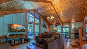 Cabin, Multiple Beds, Hot Tub, Mountain View (A River Mist) | Living area - A River Mist (Sugar Grove)