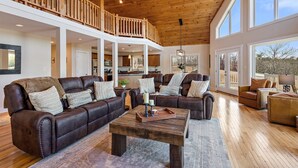 House, Multiple Beds, Hot Tub, Mountain View (House Galini) | Living area - House Galini (Morganton)