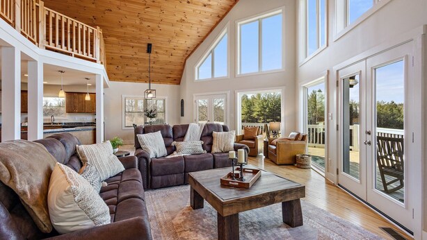 House, Multiple Beds, Hot Tub, Mountain View (House Galini) | Living area - House Galini (Morganton)