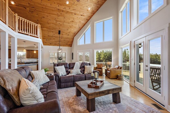 House, Multiple Beds, Hot Tub, Mountain View (House Galini) | Living area - House Galini (Morganton)