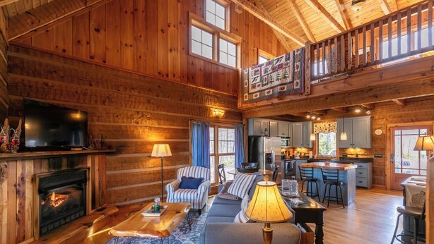 Cabin, Multiple Beds, Hot Tub, Mountain View (Walk In The Clouds) | Living area - Walk In The Clouds (Boone)