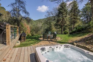 Cabin, 1 King Bed with Sofa bed, Hot Tub, Mountain View (A River Mist Walk) | Outdoor dining - A River Mist Walk (Sugar Grove)