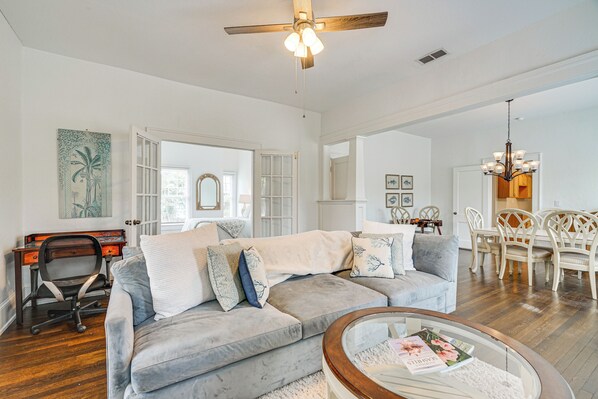 Fireplace, books - Convenient Punta Gorda Home w/ Patio: Fish & Golf! (Punta Gorda)