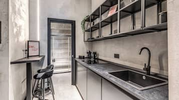 Suíte estúdio | Cozinha privada | Frigobar, máquina de café expresso, cafeteira/chaleira