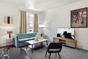 TV, offices - Contemporary Condo | Downtown Savannah (Savannah)