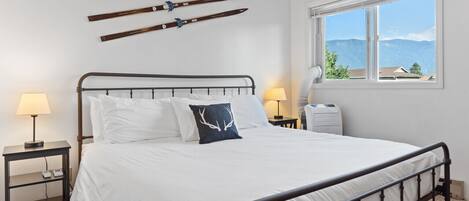 2 dormitorios, tabla de planchar con plancha, cuna de viaje y wifi