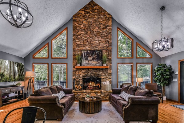 Cabin, 3 Bedrooms | Living area | Smart TV - Pure & Simple 3 Bedroom Cabin by RedAwning (Sevierville)