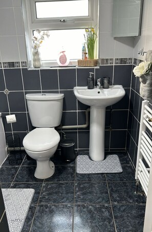Apartment | Bathroom | Shower, hair dryer, towels