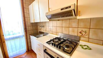 Kühlschrank, Mikrowelle, Herdplatte