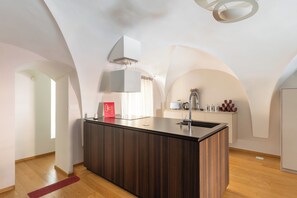 Apartment | Private kitchen | Fridge, oven, stovetop, dishwasher