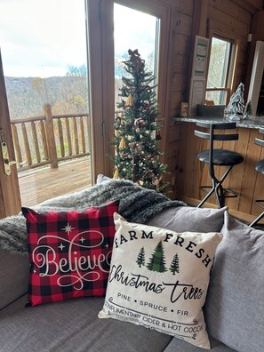 Smart TV, fireplace, foosball, books