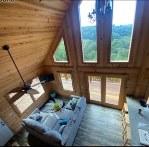 Smart TV, fireplace, foosball, books