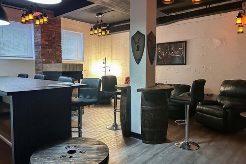  Charming Prohibition-Era Speakeasy Lounge with Bedroom and Commercial Kitchen