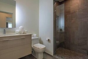 Regadera, secadora de cabello, toallas 