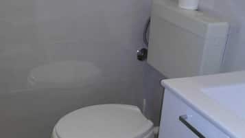 Eco-friendly toiletries, hair dryer, towels, soap
