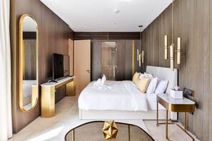 Appartement Deluxe, 1 chambre | Coffres-forts dans les chambres, rideaux occultants