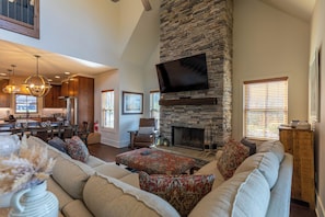 House, Multiple Beds, Patio, Mountain View (Woof Lodge at SweetGrass) | Living area - Woof Lodge at SweetGrass (Blowing Rock)