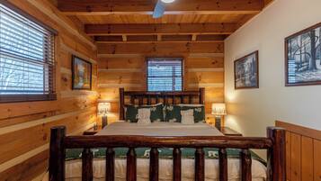 Cabin, Multiple Beds, Hot Tub, Mountain View (Moonlight Lodge) | 2 bedrooms, individually decorated, individually furnished, bed sheets