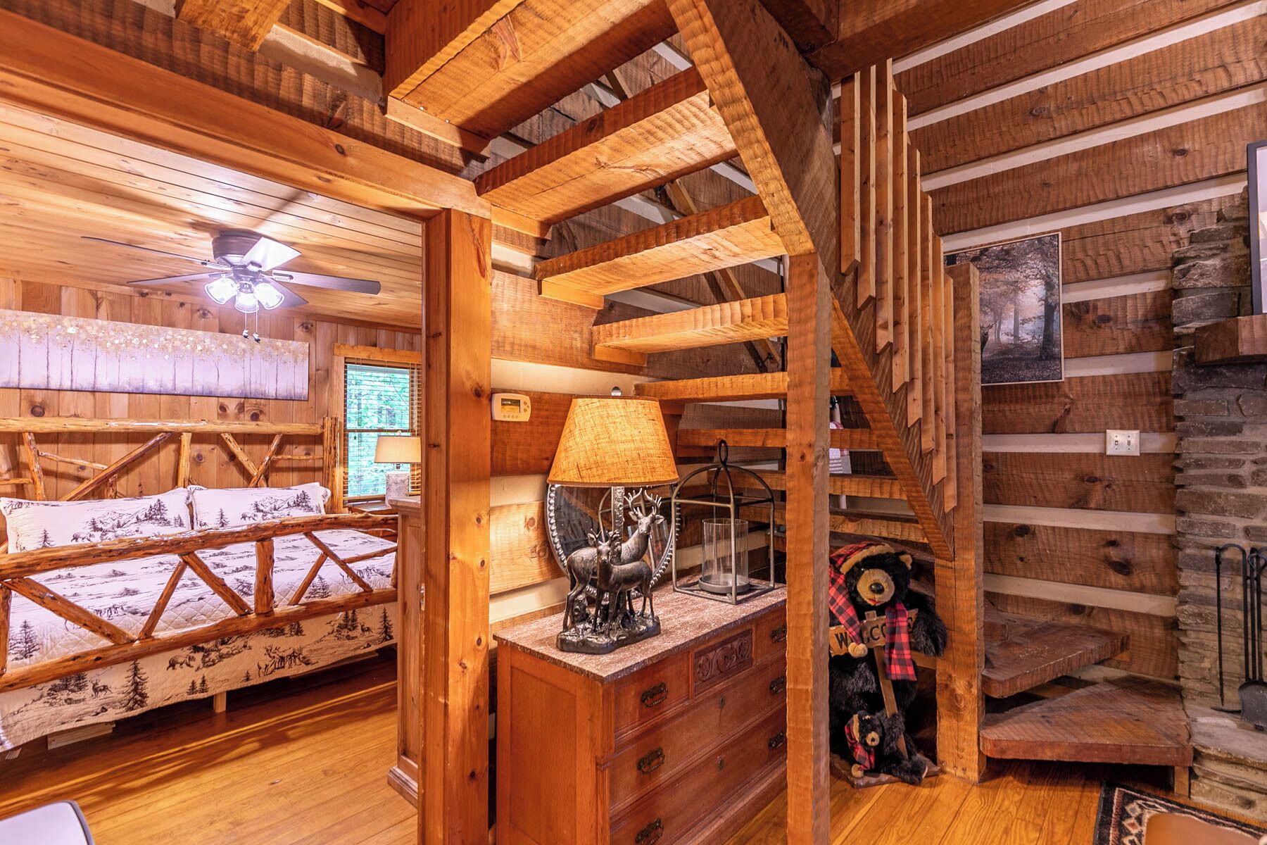 Cabin, Multiple Beds, Hot Tub, Mountain View (Whispering Pines) | 2 bedrooms, individually decorated, individually furnished, bed sheets