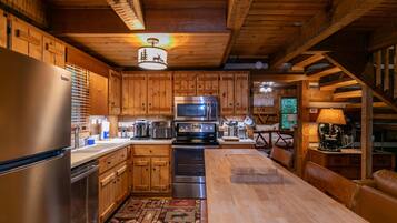 Cabin, Multiple Beds, Hot Tub, Mountain View (Whispering Pines) | Private kitchen | Coffee/tea maker