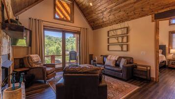 Cabin, Multiple Beds, Patio, Mountain View (2 Bears Retreat at Eagles Nest) | Living area | Fireplace